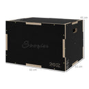 SPORTNOW 41/51/61cm Pylometric Jump Box, Wooden Pylo Box for Home Gym