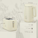 HOMCOM 1.5L 3000W Fast Boil Electric Kettle and 2 Slice Toaster Set