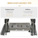 Outsunny Gazebo Swing Seat - Grey