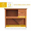 PawHut Wooden Rabbit Hutch, Antiseptic Outdoor, for 1-2 Rabbits - Orange