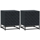 HOMCOM Bedside Table Set of 2, Nightstand with 2 Drawers, Steel Legs