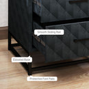 HOMCOM Bedside Table Set of 2, Nightstand with 2 Drawers, Steel Legs