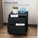 HOMCOM Bedside Table Set of 2, Nightstand with 2 Drawers, Steel Legs