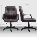 HOMCOM PU Leather Office Chair Swivel Home Computer Desk Chair, Dark Brown