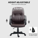 HOMCOM PU Leather Office Chair Swivel Home Computer Desk Chair, Dark Brown