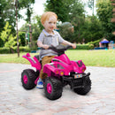 AIYAPLAY 6V Kids Electric Quad Bike with Music, Forward Function, Pink