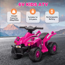 AIYAPLAY 6V Kids Electric Quad Bike with Music, Forward Function, Pink