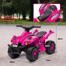 AIYAPLAY 6V Kids Electric Quad Bike with Music, Forward Function, Pink