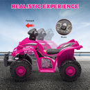 AIYAPLAY 6V Kids Electric Quad Bike with Music, Forward Function, Pink