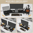 HOMCOM Dual Monitor Stand Riser With Adjustable Length And Angle