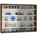 HOMCOM 5-Tier Wall Display Shelf Unit Cabinet w/ Shelves Glass Doors