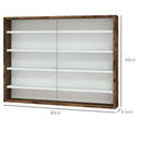 HOMCOM 5-Tier Wall Display Shelf Unit Cabinet w/ Shelves Glass Doors
