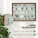 HOMCOM 5-Tier Wall Display Shelf Unit Cabinet w/ Shelves Glass Doors