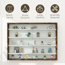 HOMCOM 5-Tier Wall Display Shelf Unit Cabinet w/ Shelves Glass Doors
