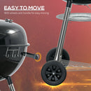 Outsunny Portable Kettle Charcoal Grill BBQ Smoker With Cover, Lid, & Thermometer