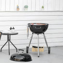 Outsunny Portable Kettle Charcoal Grill BBQ Smoker With Cover, Lid, & Thermometer