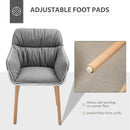 HOMCOM Contrast Piped Accent Chair - Grey