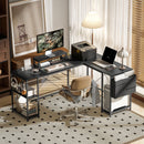 HOMCOM 168cm Reversible L Shaped Desk, 240cm Two Person Desk