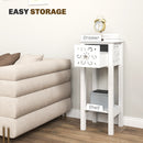 HOMCOM Bedside Table Set, End Table Set With Drawer And Storage Shelf, White