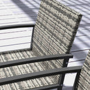 Outsunny Rattan Garden Furniture for 4, Dining Table and Chairs, Mixed Grey