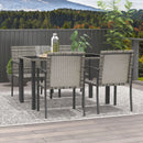 Outsunny Rattan Garden Furniture for 4, Dining Table and Chairs, Mixed Grey