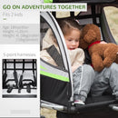 HOMCOM Child Bike Trailer 2 In 1 Baby Stroller = Green
