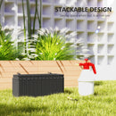 Outsunny Set of 2 Hanging Flower Boxes, 50 cm Long, Rattan Look