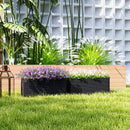 Outsunny Set of 2 Hanging Flower Boxes, 50 cm Long, Rattan Look