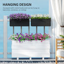 Outsunny Set of 2 Hanging Flower Boxes, 50 cm Long, Rattan Look