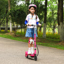 HOMCOM Folding Kids Electric Scooter for 7-14, Pink