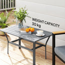 Outsunny Metal Garden Coffee Table with Slatted Tabletop, Dark Grey