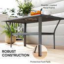 Outsunny Metal Garden Coffee Table with Slatted Tabletop, Dark Grey