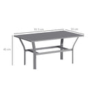 Outsunny Metal Garden Coffee Table with Slatted Tabletop, Dark Grey