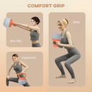 SPORTNOW Kettlebell w/ Soft Body and Non-Slip Handle, Orange and Grey