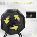 Outsunny 160L Outdoor Tumbling Compost Bin with Dual Chamber