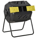 Outsunny 160L Outdoor Tumbling Compost Bin with Dual Chamber