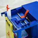 HOMCOM Cleaning Cart On Wheels, Housekeeping Trolley w/ 3 Tier Shelves, Blue