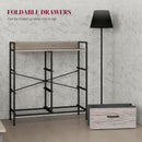 HOMCOM Bedroom Chest of Drawers 6 Drawer Dresser w/ Shelf, Grey Wood Effect
