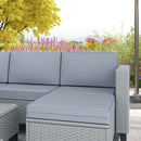 Outsunny 5 PCs Rattan Garden Furniture Set with Glass Coffee Table