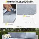 Outsunny 5 PCs Rattan Garden Furniture Set with Glass Coffee Table