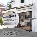 Outsunny 3 x 2.5m Electric Retractable Awning w/ Aluminium Frame