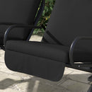 Outsunny Canopy Swing 2 Separate Relax Chairs w/ Handrails, Cup Holders