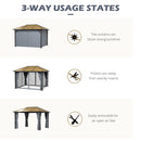 Outsunny 3 x 3.6m Hardtop Gazebo with Aluminium Frame and Curtains