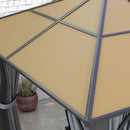 Outsunny 3 x 3.6m Hardtop Gazebo with Aluminium Frame and Curtains