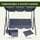 Outsunny  Metal Swing Chair 3-Seater - Grey