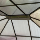 Outsunny Hardtop Gazebo 3.6m x 3m - Brown