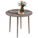 HOMCOM Foldable Dining Table, Round Drop Leaf Table, Wood Legs, Grey