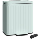 HOMCOM 2 X 20L Double Rubbish Bin, Pedal Bin With Soft-Close Lid