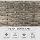 Outsunny 6 PCs Rattan Garden Furniture Sectional Corner Sofa, Light Grey