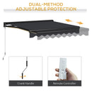 Outsunny 3 x 2.5m Electric Awning with LED Light, Sun Canopies for Patio